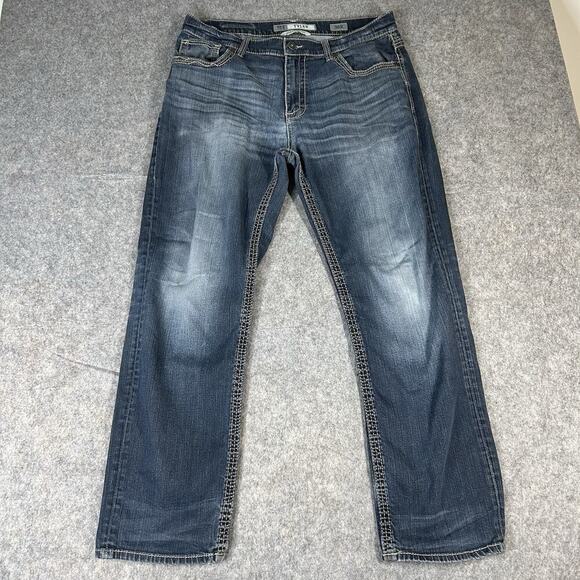 BKE Jeans Men’s Size 36x31 Blue Tyler Straight Leg Stretch Denim 5 Pocket Casual - Picture 1 of 13